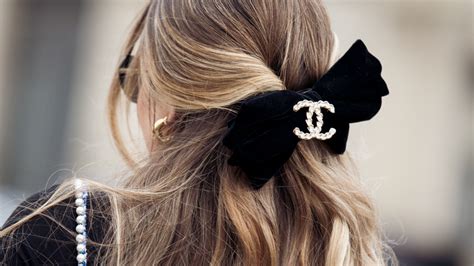 chanel inspired hair tie|chanel bow tie for hair.